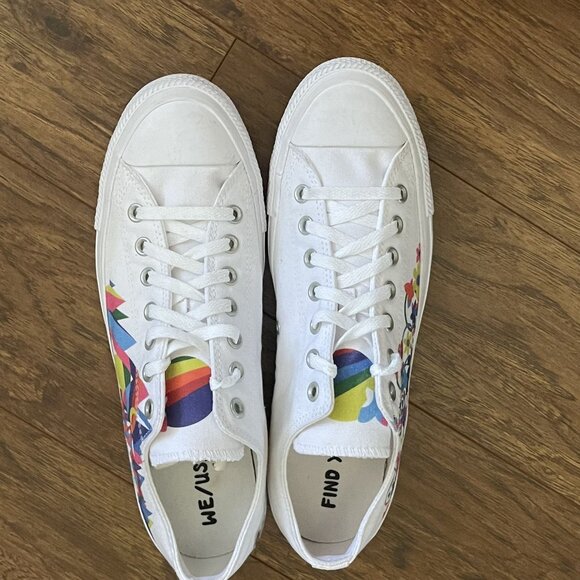 Converse Chuck Taylor All Star CTAS Ox Low Pride White/Multi/Rainbow Men's 11 Wm - Picture 3 of 13